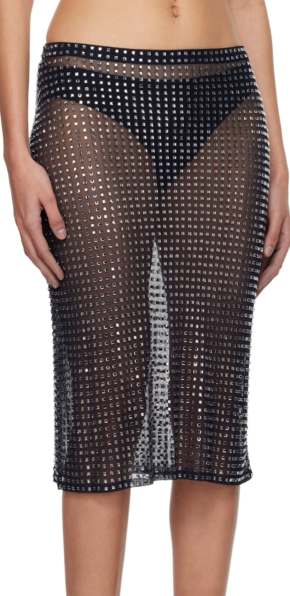 Christopher Esber Navy Cristalla Midi Skirt 3