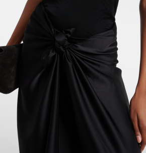 Toteme Knot-Detail Satin Maxi Skirt 6