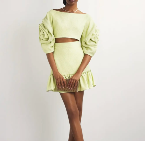 Edeline Lee Aphrodite-Sleeve Crop Top 2