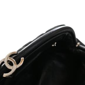 Chanel Black CC Quilted Satin Clutch 13