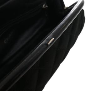 Chanel Black CC Quilted Satin Clutch 14
