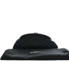 Chanel Black CC Quilted Satin Clutch 15