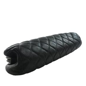 Chanel Black CC Quilted Satin Clutch 7