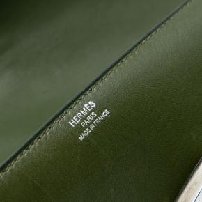 Hermes Green Tadelakt Egee Clutch 5
