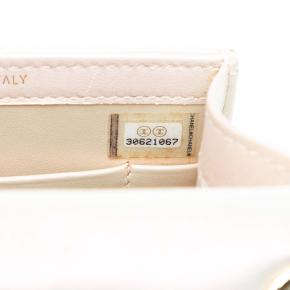Chanel White CC Quilted Iridescent Lambskin Phone Holder with Chain 5