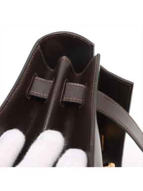 Hermes Chocolat Kelly 32 Sellier Dark Brown Box 9