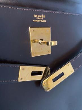 Hermes Chocolat Kelly 32 Sellier Dark Brown Box 12
