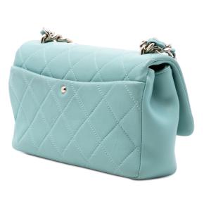 Chanel Light Blue Small Lambskin Elegant Chain Single Flap 2