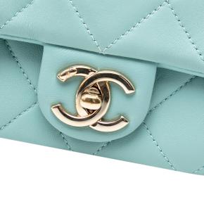 Chanel Light Blue Small Lambskin Elegant Chain Single Flap 6