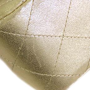 Chanel Gold Mini Rectangular Classic Metallic Lambskin Single Flap 13