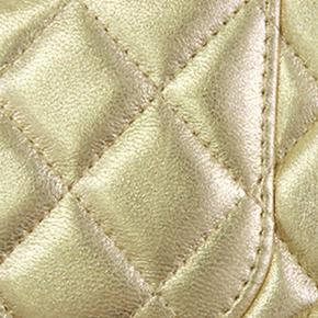 Chanel Gold Mini Rectangular Classic Metallic Lambskin Single Flap 14