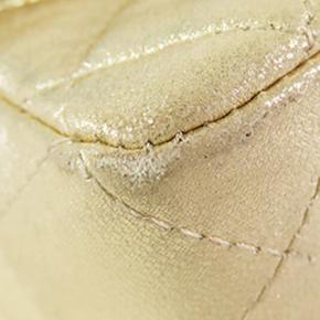 Chanel Gold Mini Rectangular Classic Metallic Lambskin Single Flap 15