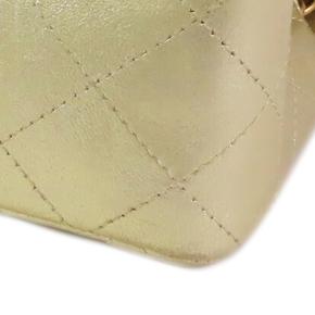 Chanel Gold Mini Rectangular Classic Metallic Lambskin Single Flap 19