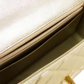 Chanel Gold Mini Rectangular Classic Metallic Lambskin Single Flap 4