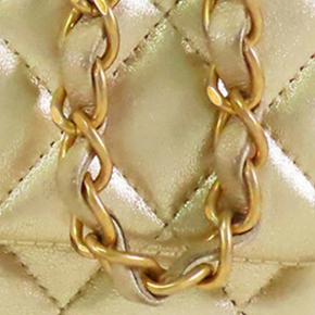 Chanel Gold Mini Rectangular Classic Metallic Lambskin Single Flap 8