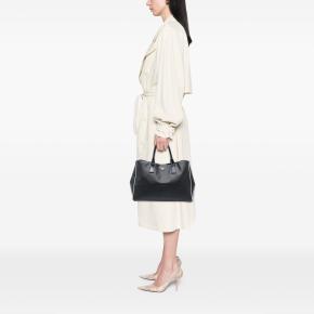 Prada Black Large Perforated Saffiano Lux Galleria Zip Tote 7