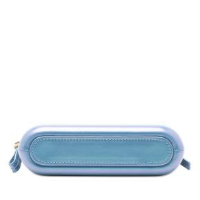 Chanel Blue Iridescent Aged Calfskin Gabrielle Double Zip Clutch with Chain 3