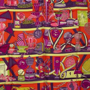 Hermes Orange Les Trophee Silk Scarf 90 6