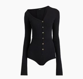 A.W.A.K.E. Mode Asymmetric Rib-Knit Bodysuit 5