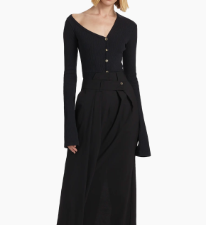 A.W.A.K.E. Mode Asymmetric Rib-Knit Bodysuit 4