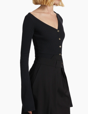 A.W.A.K.E. Mode Asymmetric Rib-Knit Bodysuit 3