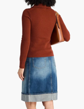 Victoria Beckham Cashmere Blend Spread-Collar Ribbed Jumper 3