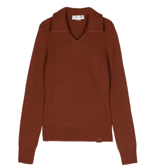 Victoria Beckham Cashmere Blend Spread-Collar Ribbed Jumper 5
