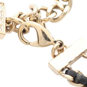 Chanel Gold Plated Leather Woven CC Rhinestone Star Choker Necklace 7