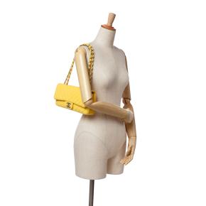 Chanel Yellow Chevron Jersey East West Flap 10