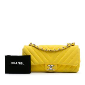 Chanel Yellow Chevron Jersey East West Flap 11