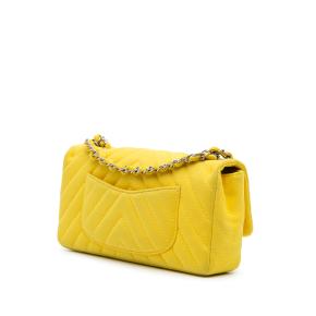 Chanel Yellow Chevron Jersey East West Flap 2
