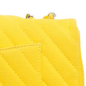 Chanel Yellow Chevron Jersey East West Flap 8