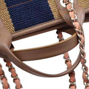 Chanel Medium Raffia Striped Deauville Tote 13