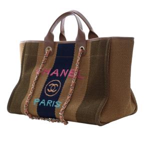 Chanel Medium Raffia Striped Deauville Tote 3