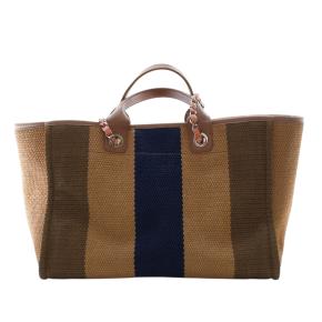 Chanel Medium Raffia Striped Deauville Tote 7