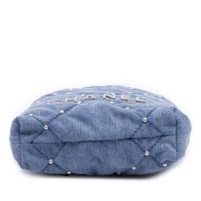 Chanel Blue Mini Denim Studded 22 Bag 3