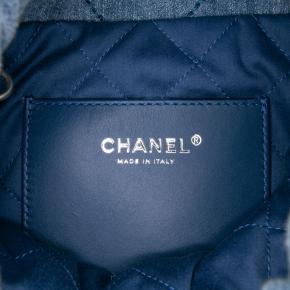 Chanel Blue Mini Denim Studded 22 Bag 5