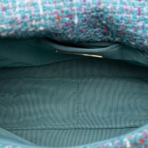 Chanel Blue Large Tweed 19 Flap 4