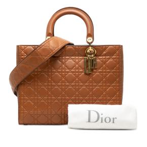 Dior Tan Large Ultra Matte Calfskin Cannage Embossed Lady Dior 8