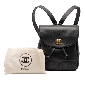 Chanel Black Caviar Triple CC Backpack 8