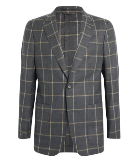 Dunhill Charcoal Grey Windowpane Checked Wool Blazer 3