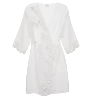 Carine Gilson Lace-Appliqué Sheer Kimono 3