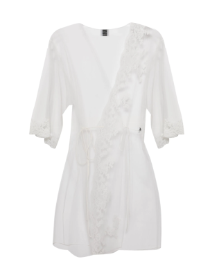 Carine Gilson Lace-Appliqué Sheer Kimono 4
