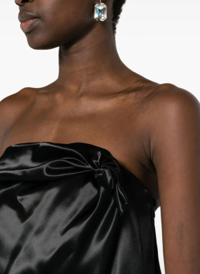 Louisa Ballou  Knot-Detailed Satin Minidress 4