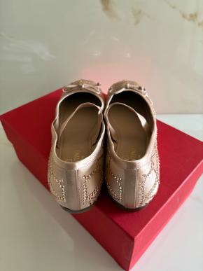 Valentino Embellished Satin Ballet Flats 4