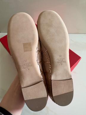 Valentino Embellished Satin Ballet Flats 5