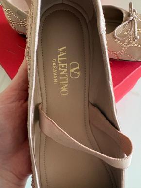 Valentino Embellished Satin Ballet Flats 8