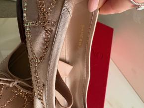 Valentino Embellished Satin Ballet Flats 10