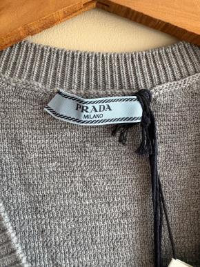 Prada Argyle Fine Knit Button Front Vest 5