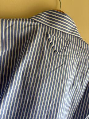 Prada Embellished Collar Striped Shirt 9